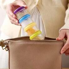 2pcs Transparent Mini Plastic Jars, Portable Small Plastic Storage Boxes For Sauces And Spices - Portable Small Plastic Containers, Bento Condiments, Seasoning And Spice Tools, Salt, Spice Storage, Convenient To Carry, Suitable For School Supplies, Picnics And Parties, Kitchen Gadgets (Random Color) - Multicolor - View 5