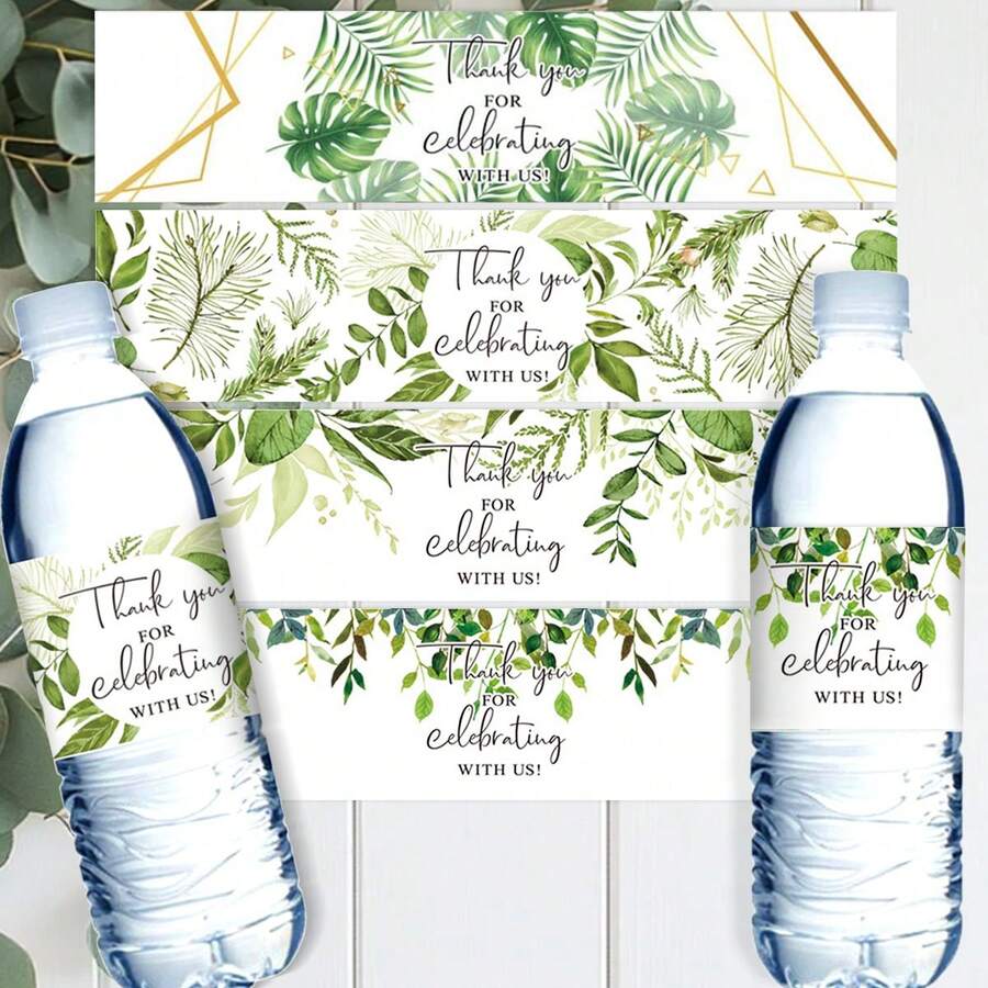 20pcs Water Bottle Thank You For Celebrating With Us Stickers Wrapping Label Gift Sealing Paper Wedding Decoration - Multicolor - View 1