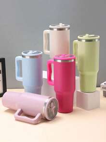 40 盎司可重复使用的玻璃杯盖，适用于可重复使用的玻璃杯盖，防溢防溅玻璃杯盖，适用于杯子和旅行者，返校用品 - 彩色 - 查看 2