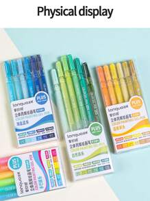 54 Colors Stylo Gel Pens Set Clear Barrel Ballpoint Liner Marker Highlighter Pen 1.0mm Suitable For Drawing, Highlighting, Student's Note Taking, Making Manuals, Office Use Back To School