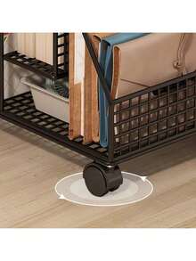 Portable Rolling Bookshelf Under Desk, Easy To Assemble Iron Locker Stroller, Home Office Container, Fashion Painted Surface, Space-Saving Design