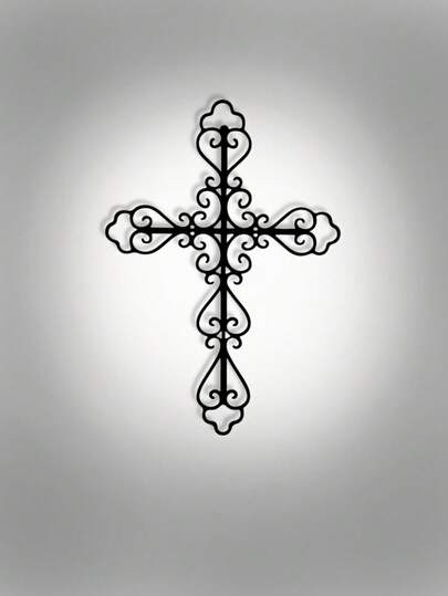 1/3pcs Set Modern Cross Line Design Metal Wall Decor, Contemporary Art Style Indoor Decoration Symbol, Hanging Bathroom Decor, Wall Mounted Iron Art Ornament, For Home Decoration
