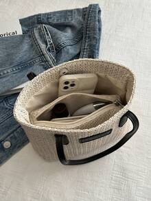 2 件草编休闲度假沙滩手提包