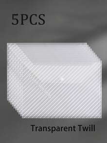 Thickened Random Color File Bags A4 Transparent Waterproof Snap Button File Bags Large Capacity Office Data File Bags Student Paper Bags, Back To School Supplies, Kawaii Stationery, School Colors, Stationery - Multicolor - View 21