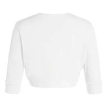 Women's Cropped Cardigan Sweaters Short Sleeve Solid Color Sweaters Knit Cardigan Cute Y2k Open Front Crop Top - White - View 3