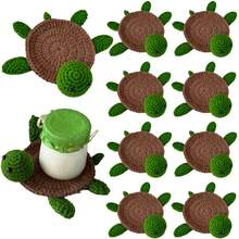 Cute Animal Design Tea Coaster, 1 Piece Handmade Crochet Insulated Table Protector, Table Decoration Items - Multicolor - View 1