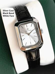 Pablo Raez 1 件金色女士手表矩形 18K 金色 IPG 镀层女士手表 SUS304 不锈钢方形表壳顶级全新设计正装石英复古手表优雅女士时尚白色表盘条形刻度高品质女士学生流行腕表舒适黑色超细纤维皮革 50 米防水柔软透气表带休闲青少年女孩可爱手表送给朋友或家人的精美礼物适合日常生活/工作/派对装饰生日礼物