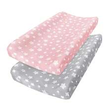 2 Packs Changing Pad Cover For Boys Girls, Lovely Star Print Soft Unisex Diaper Change Table Sheets, Fit 32"X16" Contoured Pad, Comfy Cozy 2 Packs Cradle Sheets Love Valentine - Multicolor - View 15