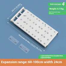 1pc Wardrobe Shelf Divider Rack, Closet Storage Organizer, Adjustable Separator Layer Rack