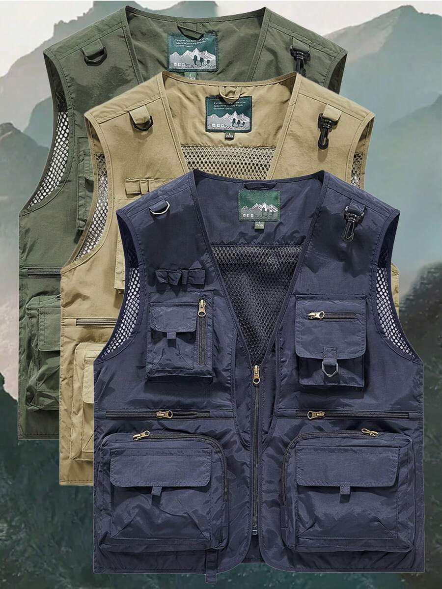 Chaleco táctico multibolsillo ligero para hombre, prenda funcional y casual para primavera y otoño - Morado - Ver 1