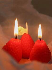 4 pièces de bougies parfumées à la fraise - un choix parfait pour les anniversaires, les mariages et la Saint-Valentin | Parfum de longue durée, sans fumée