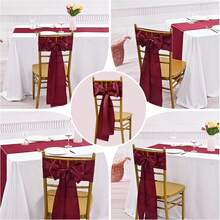 12pcs Elegant Satin Butterfly Chair Sash Bow - Suitable For Weddings, Banquets, Parties, Hotel Events, Home Decor, Multi-Purpose - Multicolor - View 6