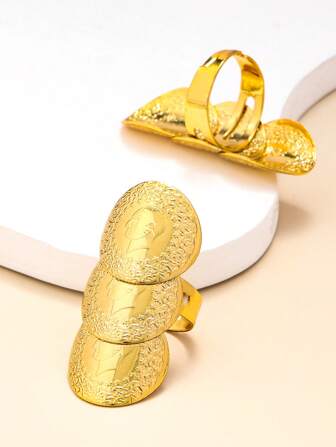 1 件复古铜镀金戒指土耳其图腾硬币指环奥斯曼头中东婚礼可调节戒指新娘女士珠宝礼物