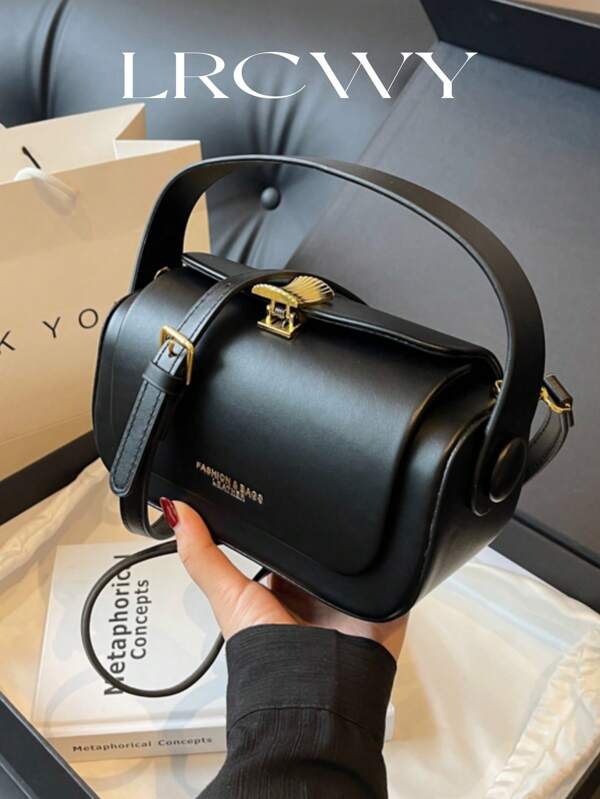 Women's Fashion Box-Shaped Crossbody Bag, Handheld, Elegant & Minimalist, Large Capacity