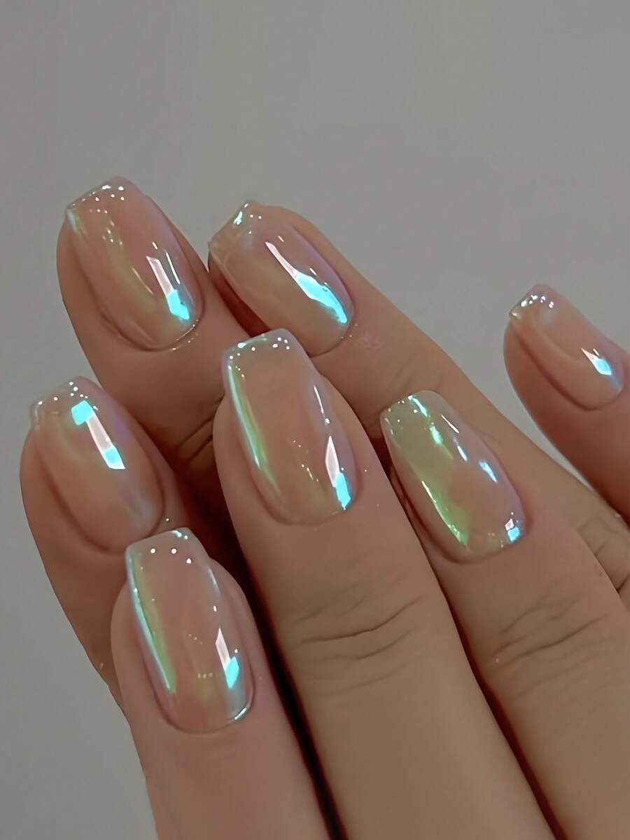 30pcs Vintage Street-Style Minimalist Elegant Daily Classic Colorful Laser Short Ballet Nail Stickers Set, Instantly Elevate Your Look, Suitable For Minimalist Girls And Ladies For Everyday Use And Shopping Nails Nail Supplies