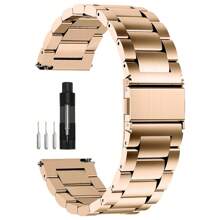 Pulseiras de relógio de corrente de metal de liberação rápida, pulseira de relógio de elos de aço inoxidável 20 mm, 22 mm, serve para Galaxy Watch 5/4/3, Garmin Watch, relógio para homens e mulheres