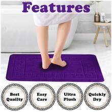 VELVETIO Bath Mat Set 2 Piece Non Slip Rubber Pedestal And Bath Mat Set Toilet Greek Bathroom Rug New - Purple - View 5