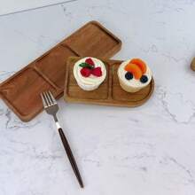11.4-Inch Rosewood Multipurpose Serving Tray, Breakfast Platter, Snack Plate, Cake Stand, Decorative Platter, Divided Appetizer, Dipping Sauce, Nuts, Dried Fruits, Kitchen Counter, Bathroom Decor, Dessert Display, Suitable For Weddings, Graduations, Birthdays, Parties, Halloween, Christmas