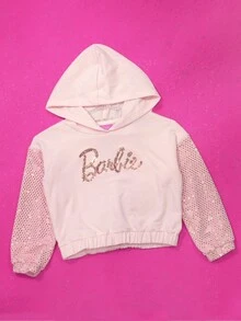 Barbie Sudadera confeccionada con tejido de punto, bordado de lentejuela en el talle y en las mangas, capucha - Albaricoque - Ver 2