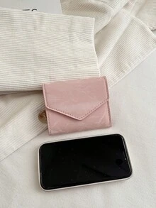 1pc Plain Color PU Leather Bifold Compact Wallet Fashionable For Women Suitable For Daily Use And Gift Wallet Mini Wallet Purse Wallet Small Wallet Wallet