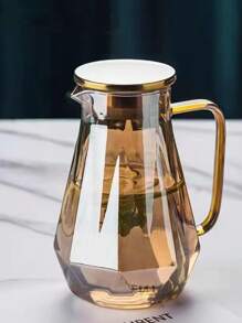 1pc Diamond Shaped Creative Fashionable High-Borosilicate Glass Cup, High-Quality Home Use Diamond Style Teapot