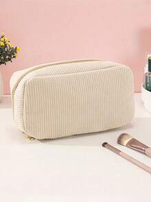 1 Pc Corduroy Beauty Storage Bag - Corduroy Portable Clutch Large Capacity Cosmetic Bag Travel Storage Bag Women's Cosmetic Bag Lightweight And Simple Large Capacity Zipper Portable Washing Bag - Multifunctional Storage Bag Solid Color Hand Washable Casual Simple Daily Storage Clutch Fashion Cosmetic Bag Suitable For Storing Cosmetics, Daily Necessities, Mobile Phones, Headphones And Other Daily Necessities Travel Bag Essential - Multicolor - View 14