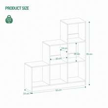 Libreria a 6 cubi con scomparti aperti, unità di scaffalatura a 3 livelli, pannelli regolabili, mobiletto, scaffale a cubo, unità di scaffalatura a più livelli, organizer espositivo per soggiorno, ufficio, camera da letto, bianco