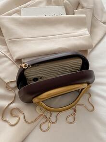 Brown PU Leather Clutch - Ideal For Valentine's Day, Comfortable And Fashionable, Fashion Handbag, Personalized Gift Option, Accessory 2025, Chic Style For All Occasions, Luxury Feel At Affordable Price - Brown - View 11