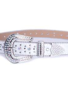 Rhinestone Buckle Street Fashion Cross Studded Western Cowboy Boys Girls Alligator Texture Zinc Alloy Rhinestone Belt, Suitable For All Seasons Autumn-Winter Accessories,Suitable For Teens, Youth,Men,Casual, Outdoor, Athletic, Vacation, Graduation Gifts, Birthday, Daily Wear - A - View 6