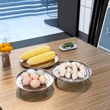 1pc Steamer, Stainless Steel Steamer Rack, Steamer, Kitchen And Household Drain, Steamer, Other Barbecue Tools