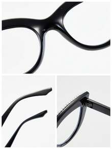 1pc Women's Cat Eye Shape Clear Glasses With Rhinestone Studded Frame Glasses Accessories For Women - Brown - View 6