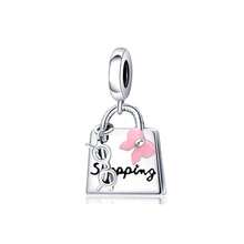 1 Pc Fashion Cute Pink Star & Crown & Love & Hot Air Balloon & Cherry & Lotus & Flower & Cat Beaded Bracelet Pendant Accessories, Suitable For Bracelet Necklace Diy Jewelry Mother's Day Valentine's Day Often Jewelry Gifts - Silver - View 6