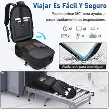Mochilas para Hombre con Lonchera Mochila para Laptop 16 17.3 Pulgadas Mochila de Viaje con Carga USb Mochila Negra de Trabajo Mochilas Lonchera Impermeable - Negro - Ver 5