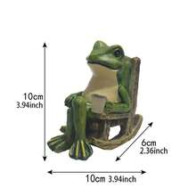 Frog Garden Statue, Resin Sculpture Outdoor Decoration Solar Outdoor Light For Lawn Yard - 綠色 - 查看 9