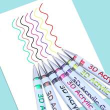 Penna gel acrilica 3D, penna gel ad asciugatura rapida, set per pittura graffiti, può essere usata per prendere appunti, segnare, fare biglietti d'auguri, colorare, contornare, penna acrilica da 1,0 mm, pennarello, tornando a scuola
