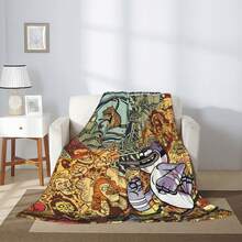 1pc Pop Blanket Ular  Anime Glam Style Flannel Blanket Super Soft Warm Bed Blanket Sofa Bedding Bedroom Sofa Office Car Four Seasons Cozy Shaggy Blanket Girls Boys Adult Gift