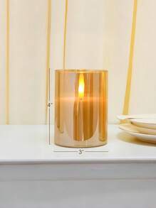1pc/3pcs Flameless LED Candles, Flickering Battery Powered Candles, Electric Candle Set, Gold Glass Effect, With Remote Control Timer, 4 Inch, 5 Inch, 6 Inch Gifts Birthday Graduation