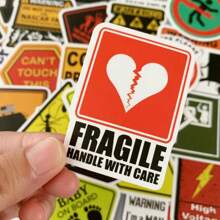 50 pezzi Adesivi rimovibili e impermeabili, avvisi di attenzione per valigie, trolley, moto, auto, adesivi graffiti impermeabili, forniture scolastiche, tornando a scuola