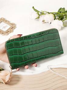 Fashion Black Purse Women's Long Wallet With Multi Functional Card Holder For Credit Cards Cash And Coins Featuring Zipper Pocket Travel Essentials And Travel Bag For Women Ideal Gift For Mother Wife Girlfriend Teacher Or Anniversary Stylish Stone Pattern For Office Commute Travel Or Daily Use Premium Leather Wallet For Women Bags And Purse Accessories