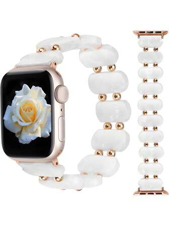 1 件时尚简约女士 AppleWatch 表带，椭圆形树脂弹性表带款式，轻巧、透气、易于佩戴、防水防刮，尺寸包括 38/40/41 毫米、42/44/45/49 毫米、S10 为 42 毫米、S10 为 46 毫米，专业适用于 AppleWatch Ultra 2/1、SE 10/9/8/7/6/5/4/3/2/1。