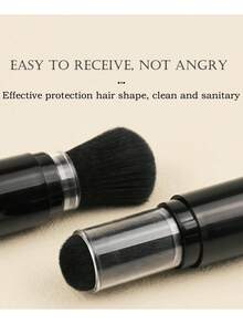 1 件便携式化妆刷、可再填充粉刷、腮红刷、轮廓刷、带按钮粉末分配器的化妆工具、旅行化妆工具、荧光笔刷、散粉刷、腮红刷