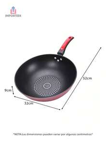 IMPORTEEK sartén wok antiadherente inducción con base plana, utensilio profesional de cocina moderna, sartén multifuncional para preparar recetas orientales y tradicionales, base resistente de rápida cocción, limpieza sencilla y durabilidad garantizada, recomendado para expertos culinarios y aficionados que buscan eficiencia y calidad en sus utensilios de cocina, complemento premium para cualquier hogar. - vino degradado - Ver 2