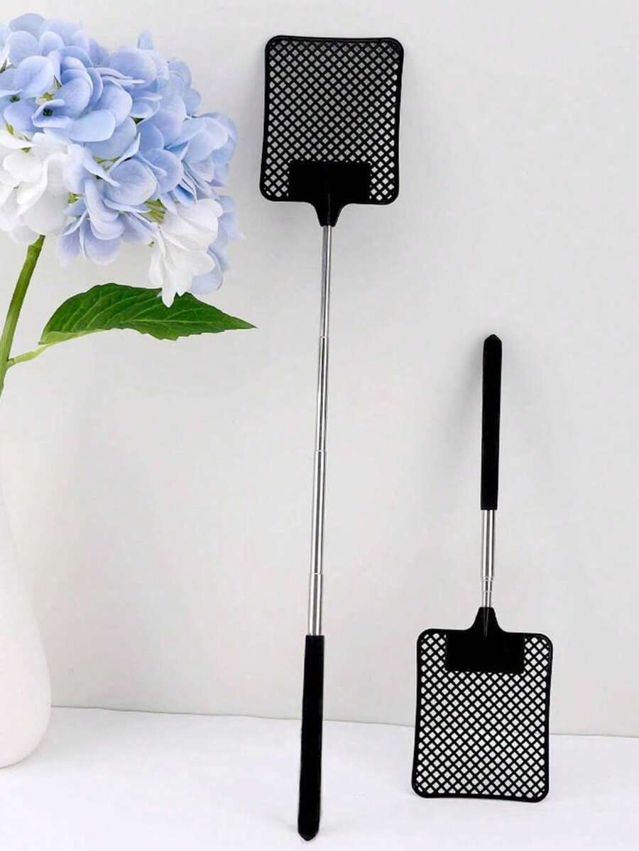 1pc Portable Extendable Mosquito & Fly Swatter - Long Handle Pest Killer For Kitchen, Travel & Camping - Stylish Insect Repellent Tool