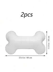 6pcs White Dog Bone-Shaped Foil Balloon For Puppy Birthday Celebrations - Perfect For Pet-Themed Parties & Photo Props, No Power Needed