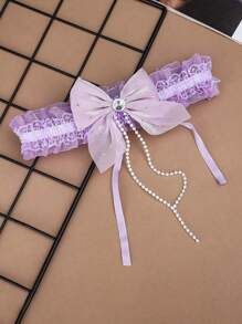 1pc Multi-Color New Bride Sexy Lace Leg Garter, Adjustable Lace Trim High-End Bridal Wedding Decoration Accessory