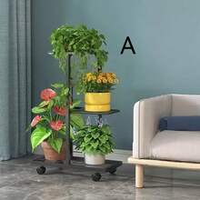3/7Layers Iron Holder Shining Plant Stand For Flowers Storage Shelf Pot Rack Organizer Home Garden Decoration