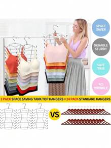 1pc Household Stainless Steel Folding Hanger, Underwear Underwear Drying Storage Rack Metal 8/4 Layer Underwear Bra Hook, Multi-Layer Thick Seamless Halter Vest Storage Rack
