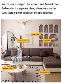 1 Stück Plüsch Jacquard rutschfeste Anti-Splash Sofasitzüberzug, weich und hautfreundlicher moderner Stil elastischer Sofahusse, geeignet für alle Jahreszeiten, hundesicher, passend für L-förmige Kombinations-Sofas und 1/2/3/4-Sitzer-Sofas (einzeln verkauft)