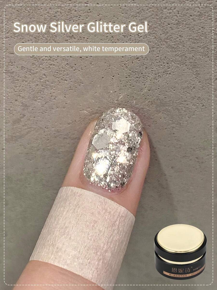 annies 5毫升 1支 雪银亮片指甲油凝胶 UV LED 炫彩超闪闪片凝胶 半永久可卸美甲沙龙 DIY - 彩色 - 查看 1