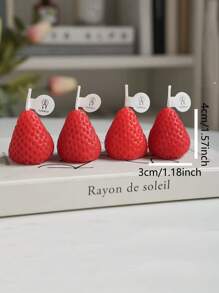 4 pièces de bougies parfumées à la fraise - un choix parfait pour les anniversaires, les mariages et la Saint-Valentin | Parfum de longue durée, sans fumée